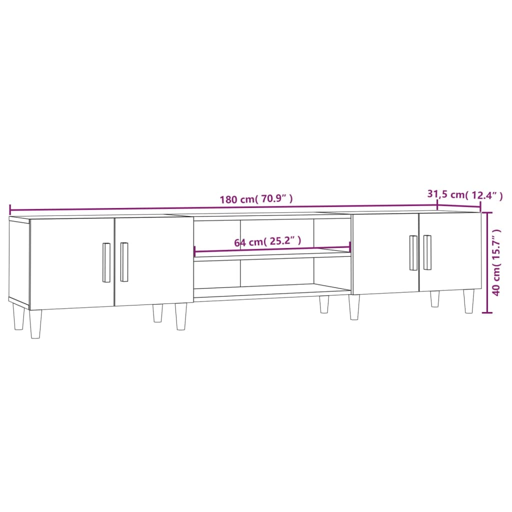 TV ormarić Sonoma hrast 180x31,5x40 cm Konstruirano drvo