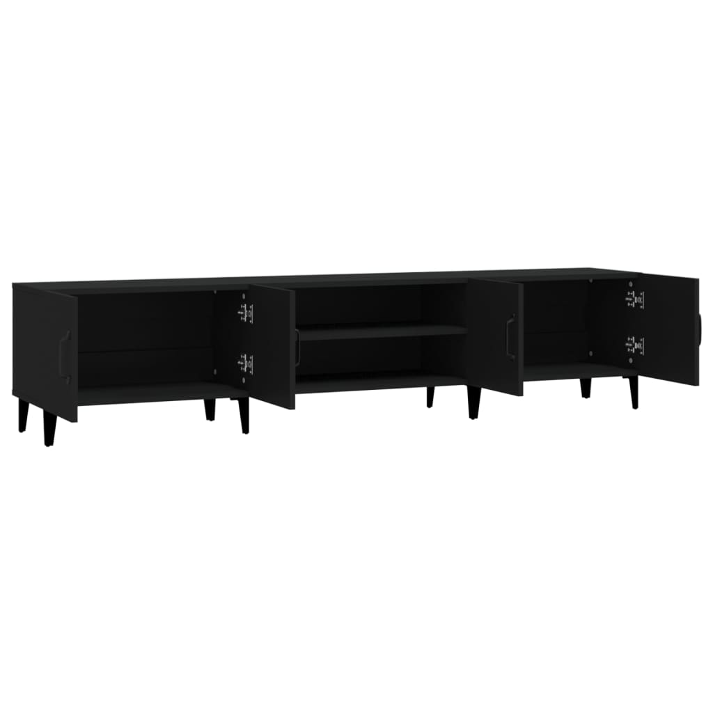 TV ormarić crni 180x31,5x40 cm od konstruiranog drva