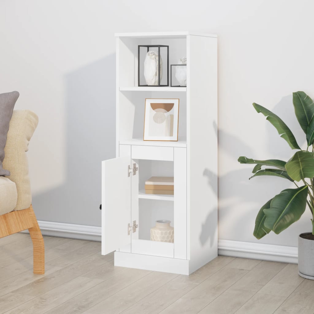 Visoka komoda bijela 36 x 35,5 x 103,5 cm od konstruiranog drva