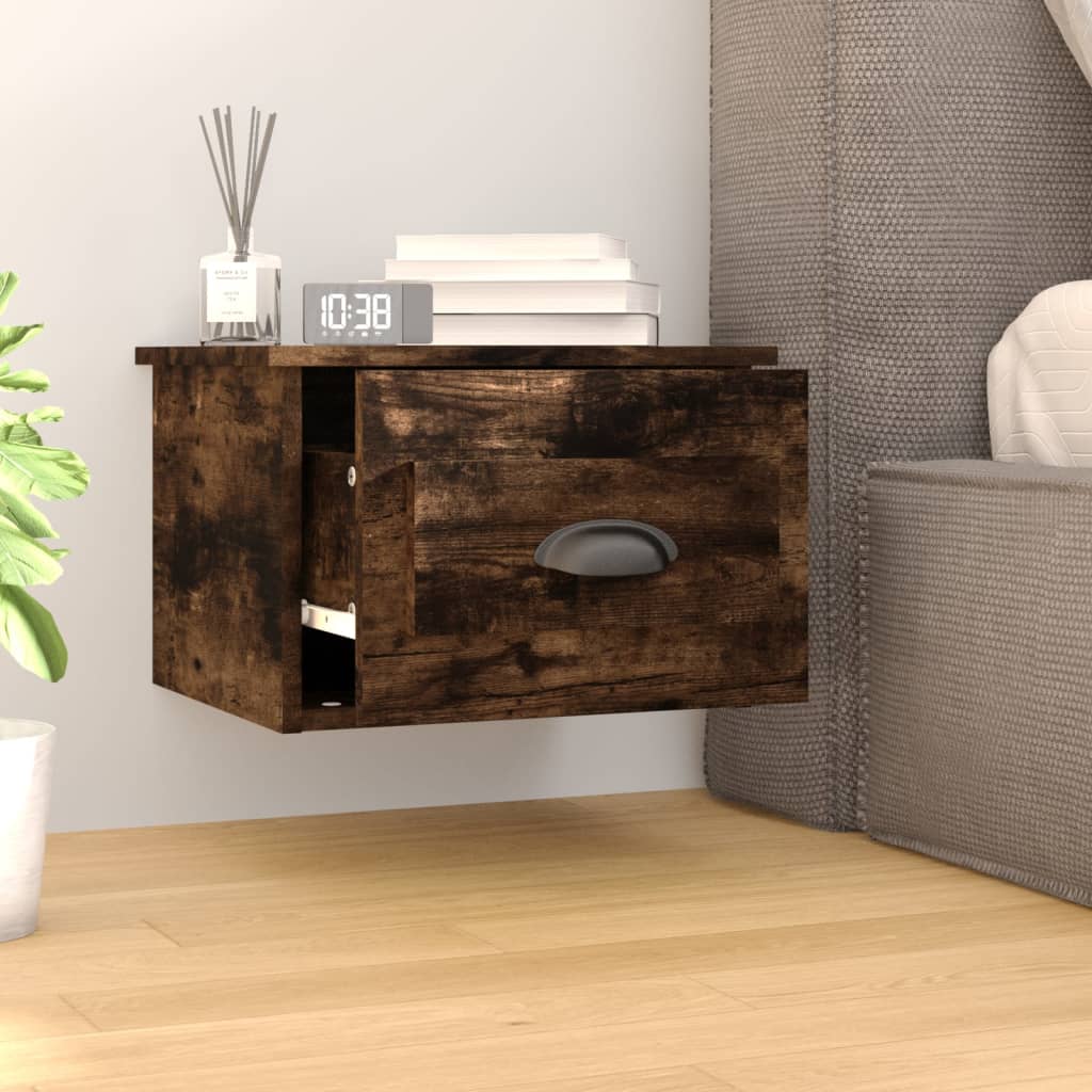Zidni noćni ormarići 2 kom boja dimljenog hrasta 41,5x36x28 cm