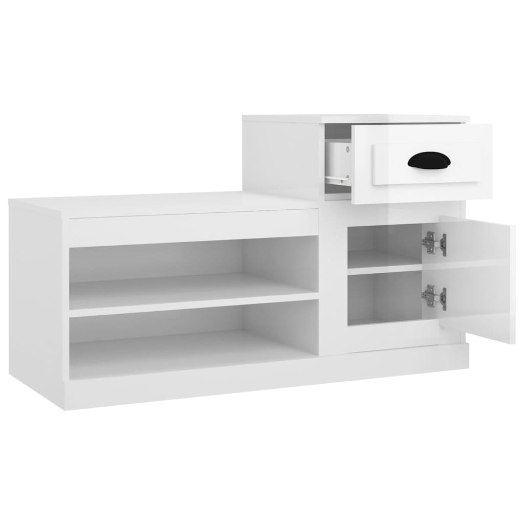 Ormarić za cipele sjajni bijeli 100x42x60 cm konstruirano drvo
