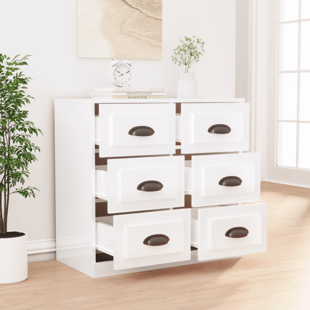 Komoda sjajna bijela 70x35,5x67,5 cm od konstruiranog drva