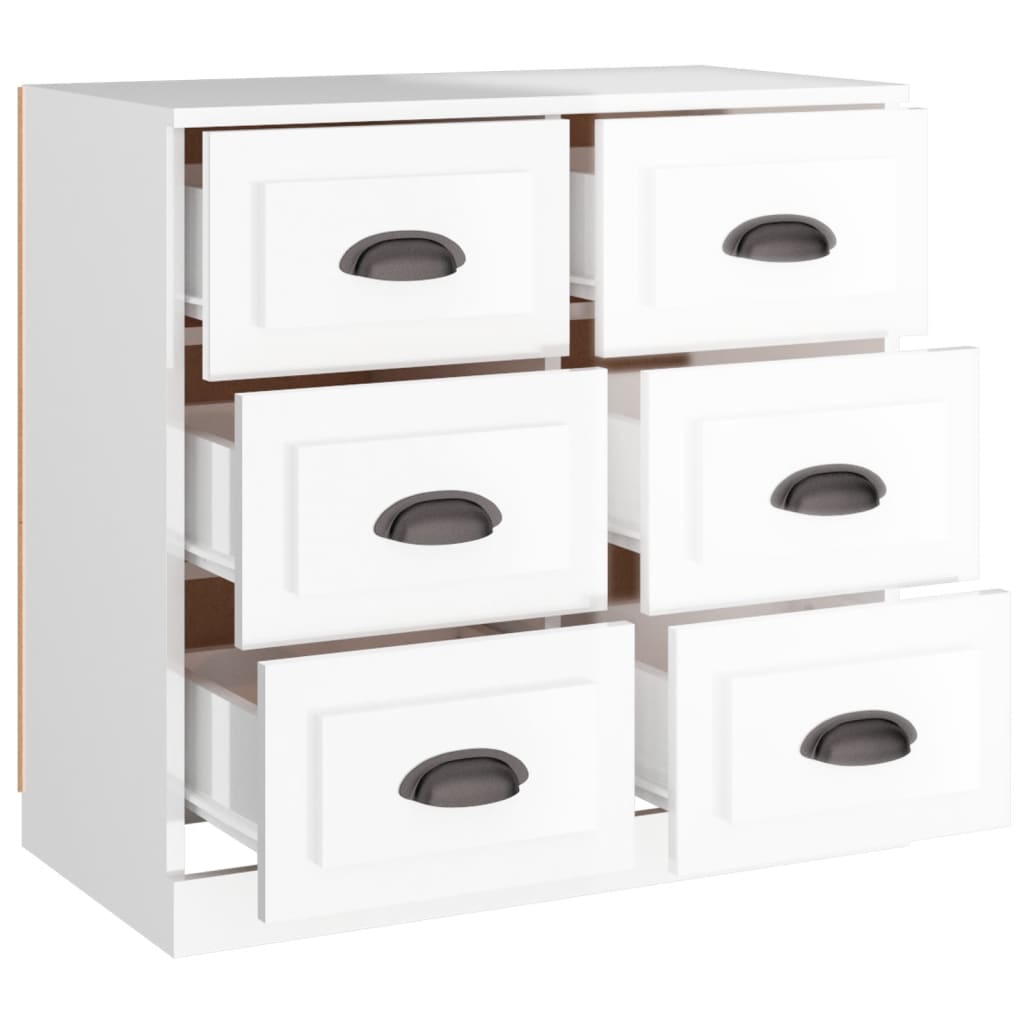Komoda sjajna bijela 70x35,5x67,5 cm od konstruiranog drva