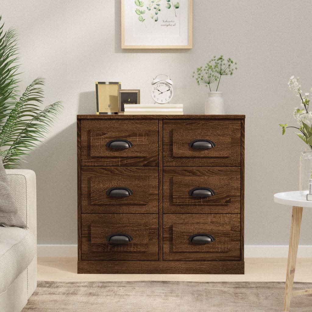 Komoda smeđi hrast 70x35,5x67,5 cm konstruirano drvo