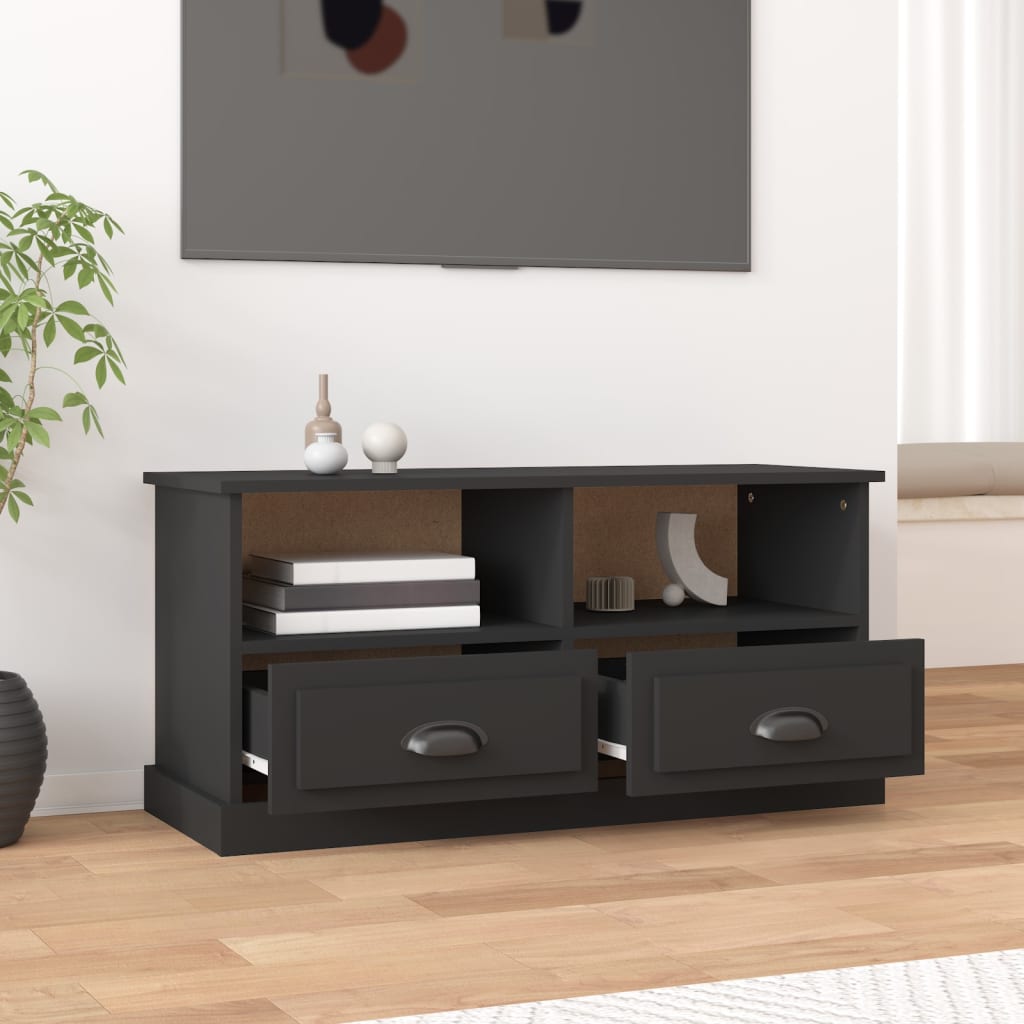 TV ormarić crni 93 x 35,5 x 45 cm od konstruiranog drva