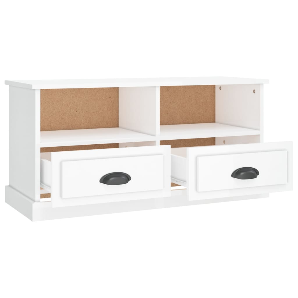TV ormarić sjajni bijeli 93x35,5x45 cm od konstruiranog drva