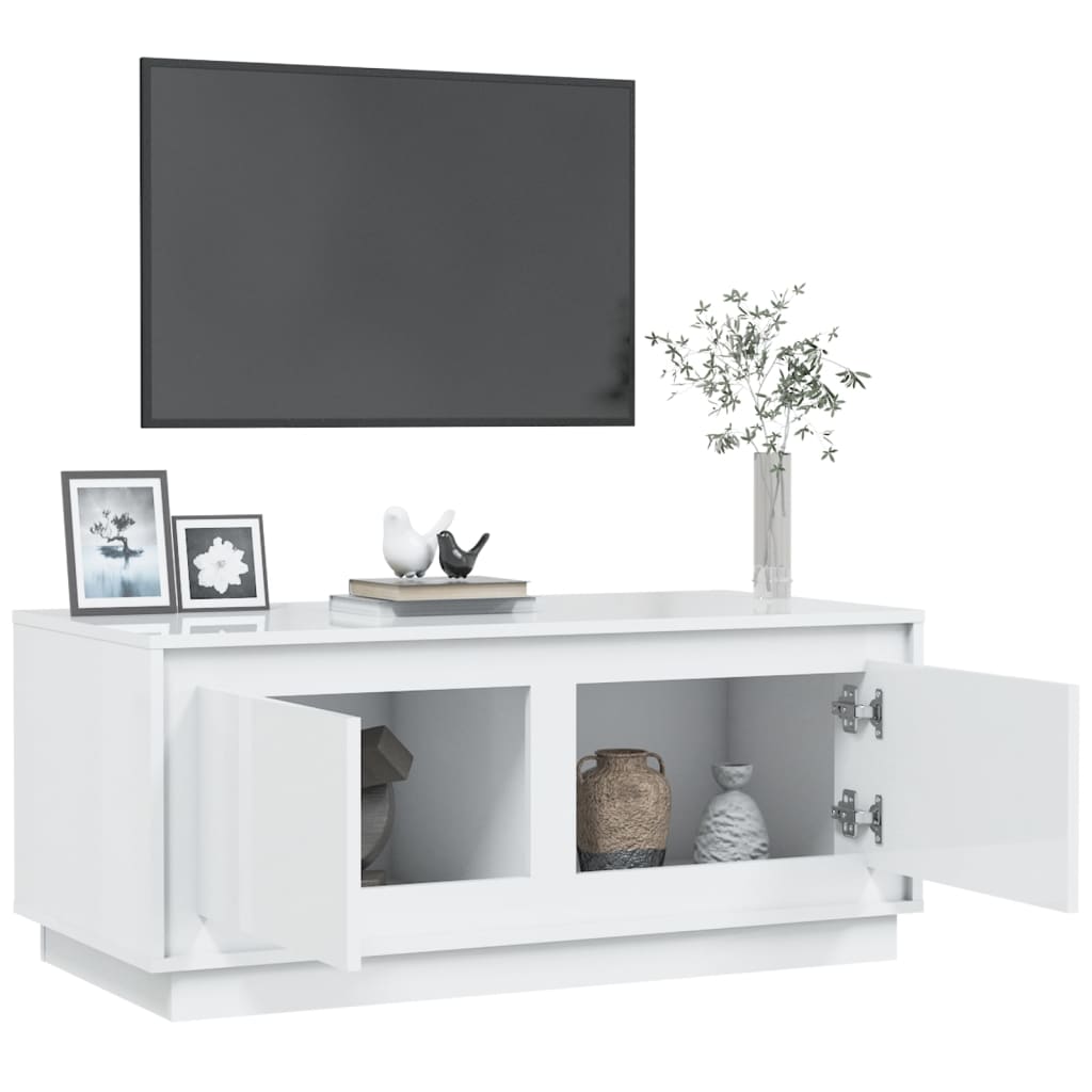 Stolić za kavu sjajni bijeli 102x50x44 cm konstruirano drvo