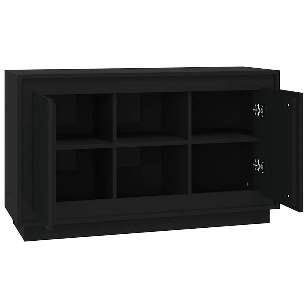 Komoda crna 102 x 35 x 60 cm od konstruiranog drva