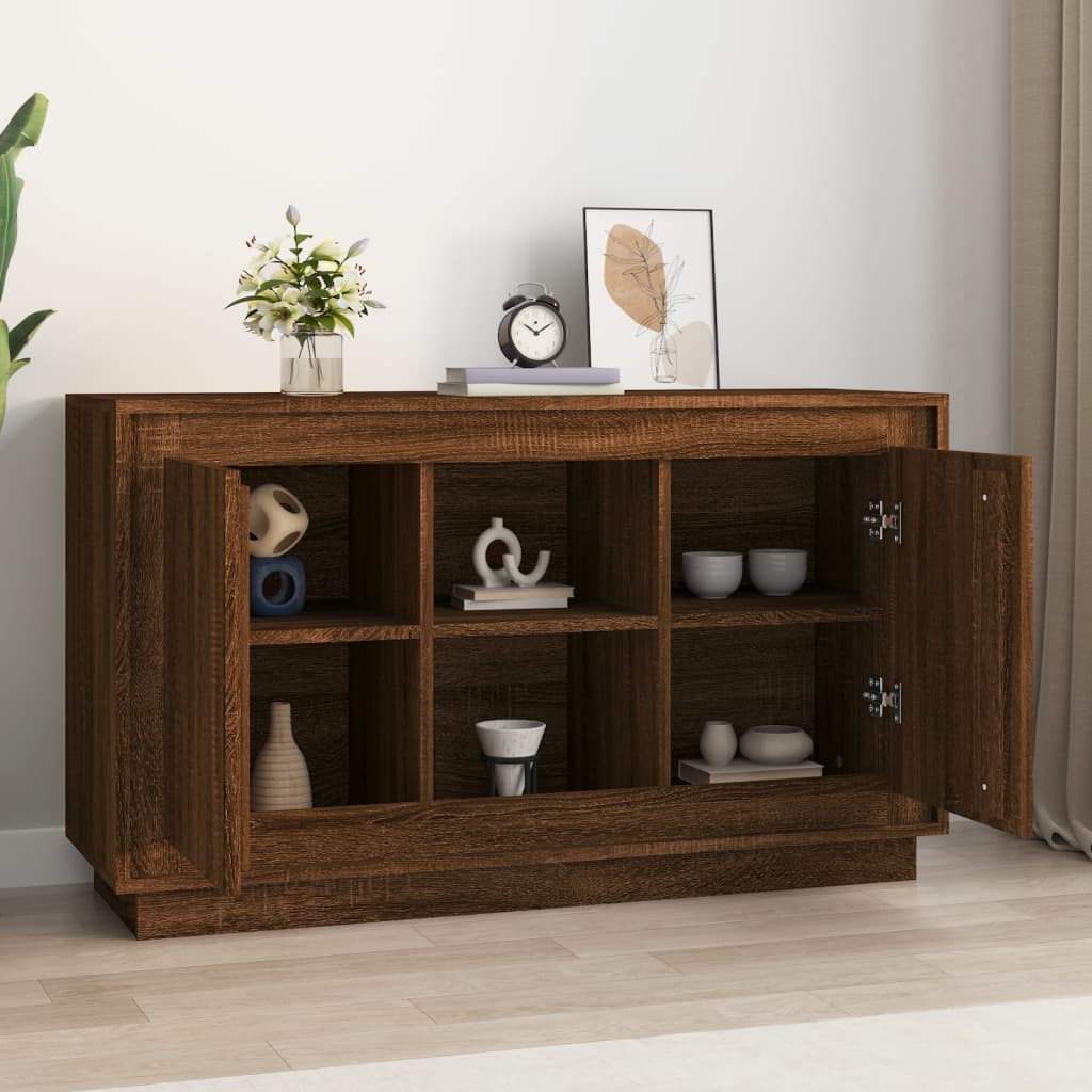 Komoda boja smeđeg hrasta 102x35x60 cm konstruirano drvo