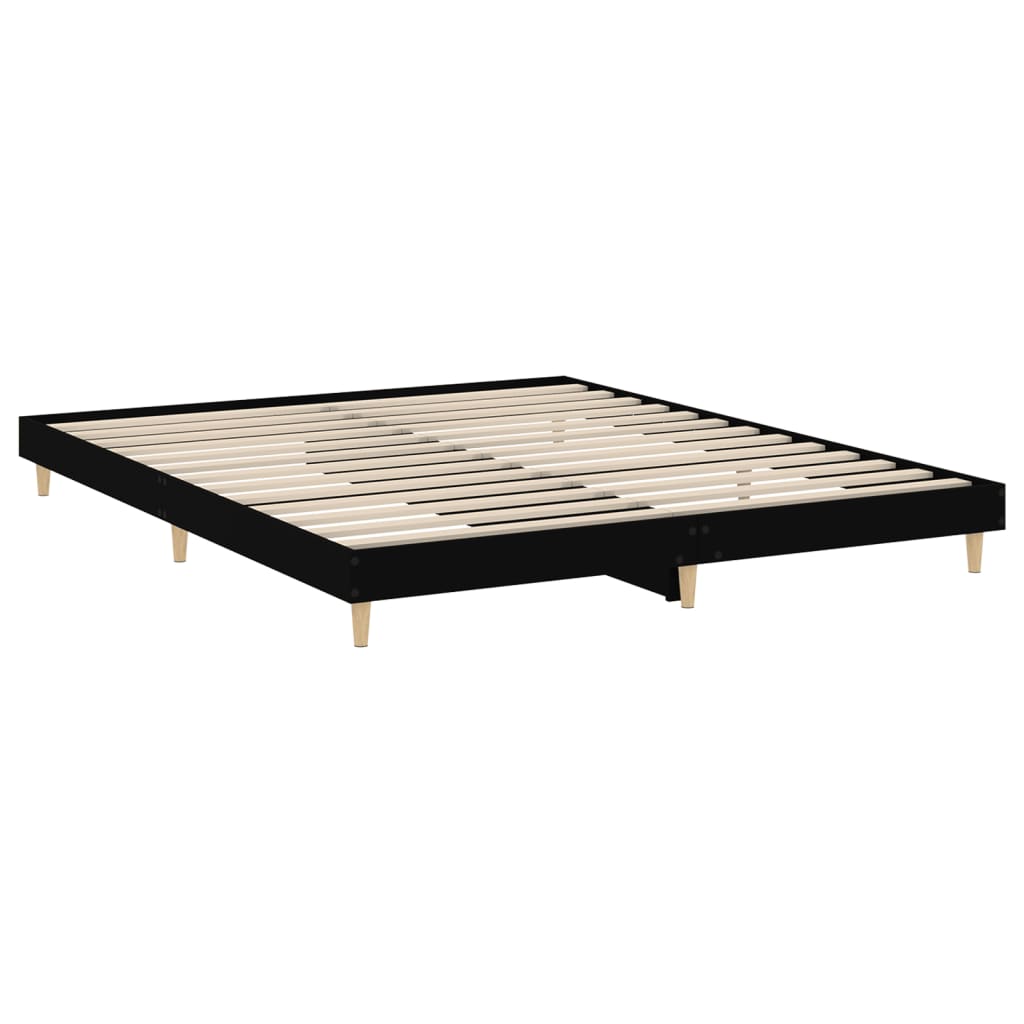Okvir za krevet crni 150x200 cm konstruirano drvo