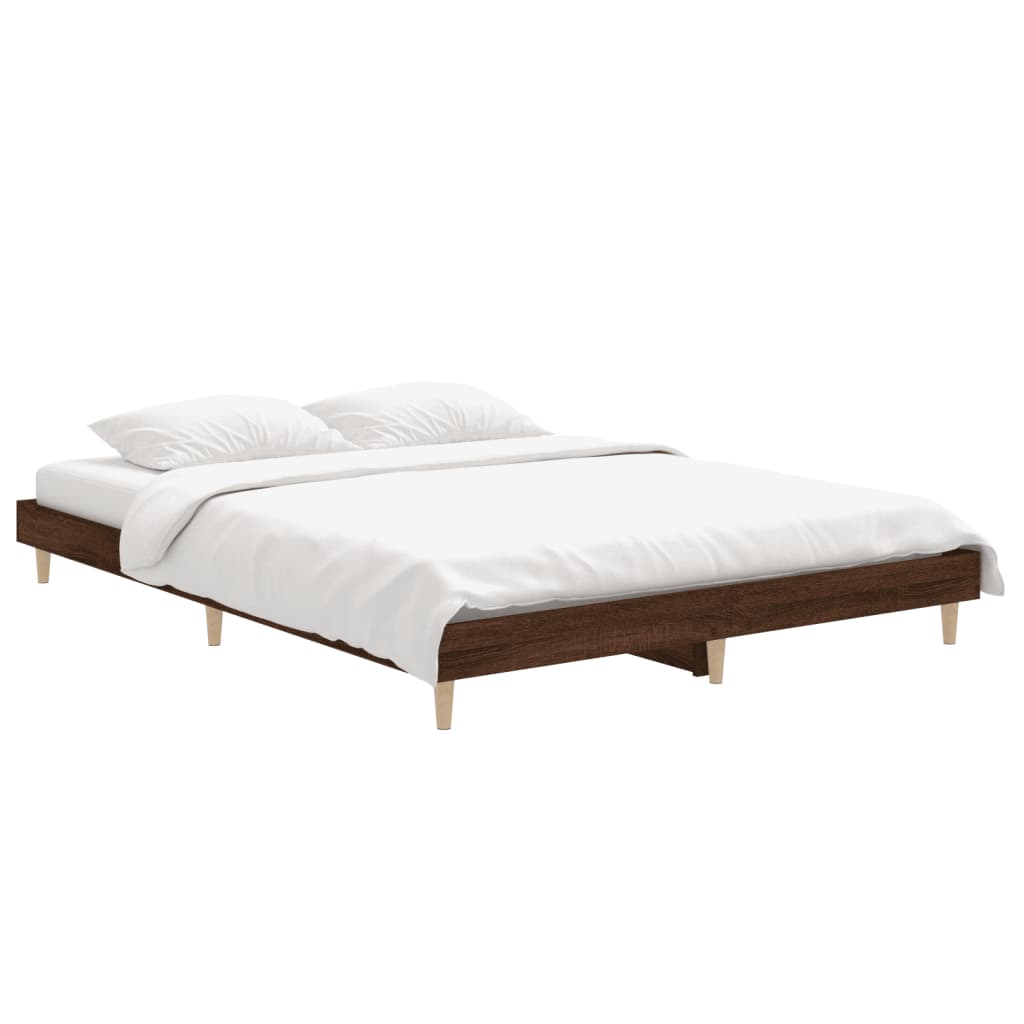 Okvir za krevet smeđi hrast 135x190 cm konstruirano drvo