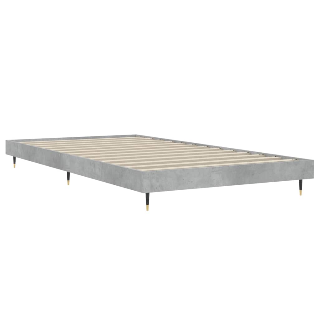 Okvir kreveta boja betona 100x200 cm od konstruiranog drva