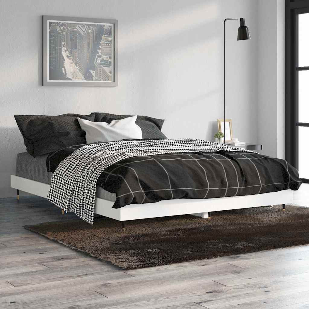 Okvir za krevet bijela 140x190 cm konstruirano drvo