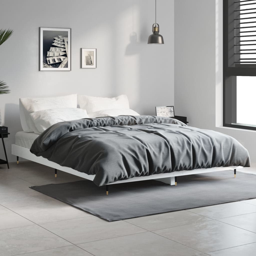 Okvir za krevet bijeli 135x190 cm konstruirano drvo