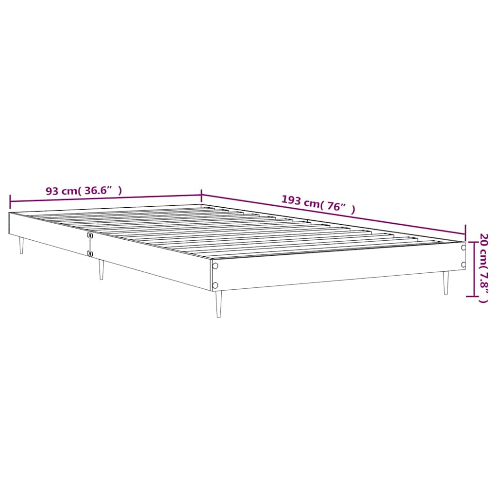 Okvir za krevet boja hrasta 90x190 cm od konstruiranog drva