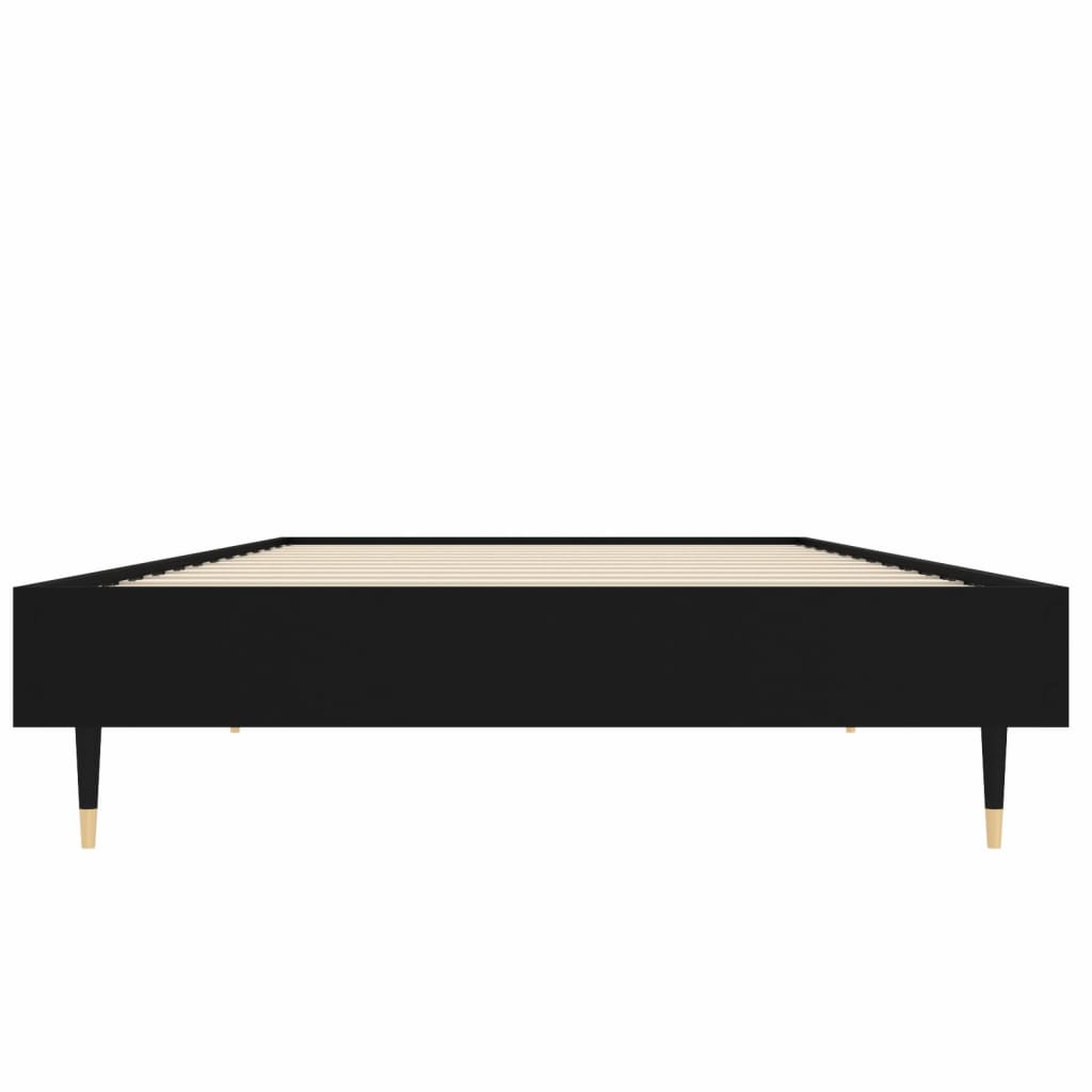 Okvir za krevet crni 75 x 190 cm od konstruiranog drva