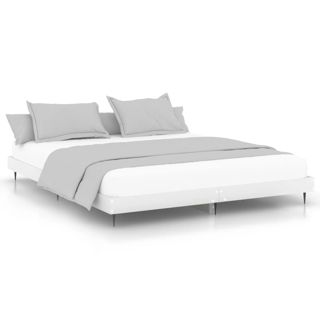 Okvir za krevet bijeli 200 x 200 cm od konstruiranog drva