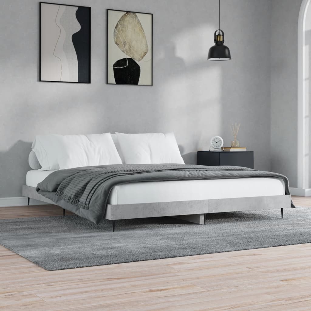 Okvir kreveta siva boja betona 120x200 cm od konstruiranog drva