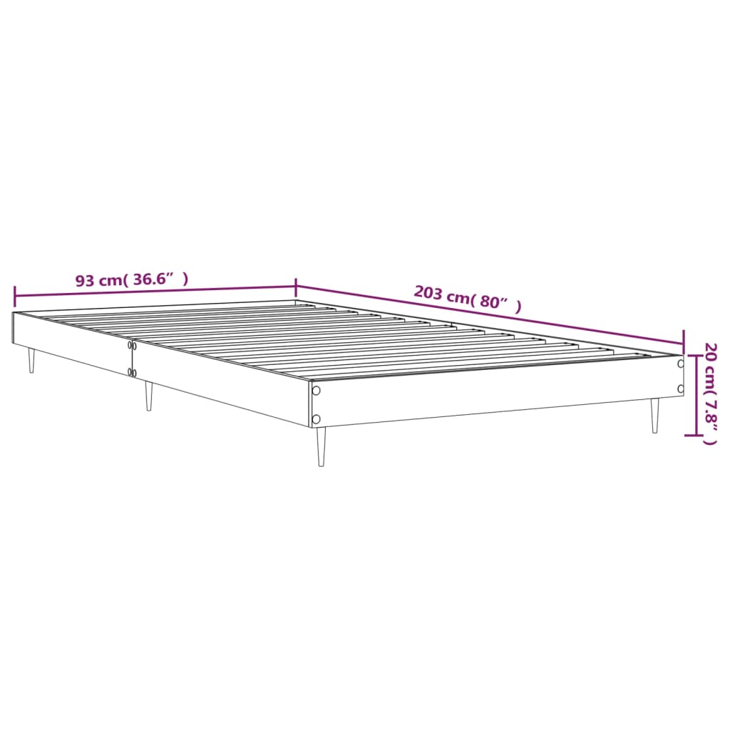 Okvir za krevet bijeli 90x200 cm konstruirano drvo