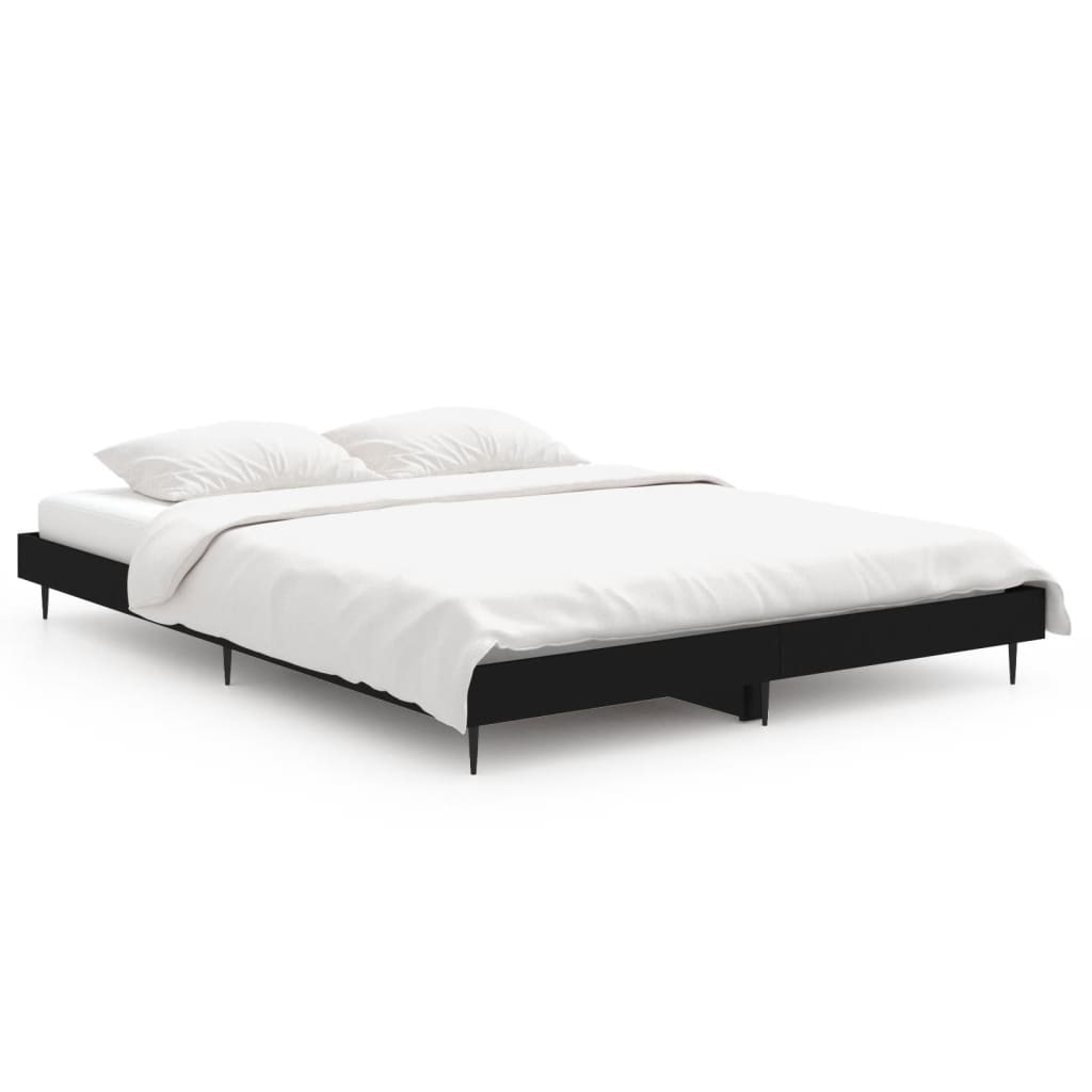 Okvir za krevet crni 135x190 cmkonstruirano drvo