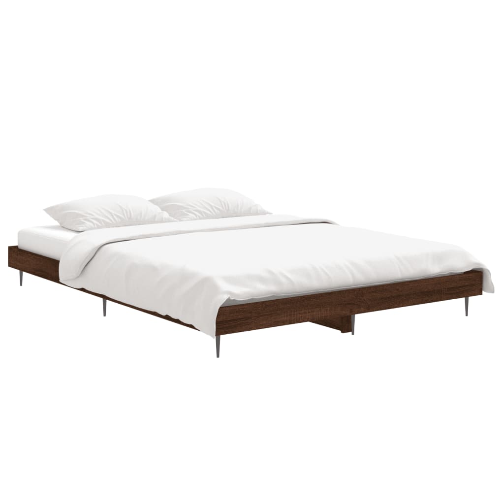 Okvir za krevet smeđi hrast 135x190 cm konstruirano drvo