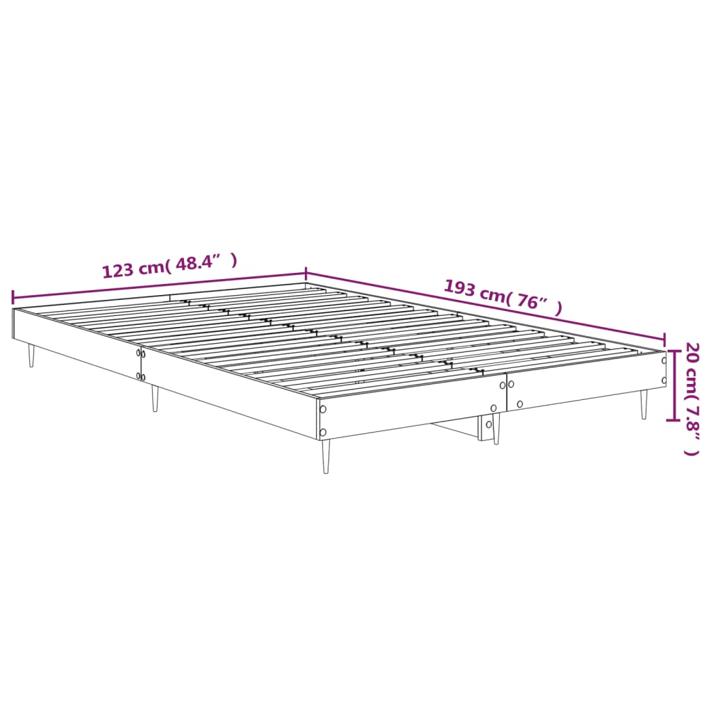 Okvir za krevet bijeli 120x190 cm konstruirano drvo