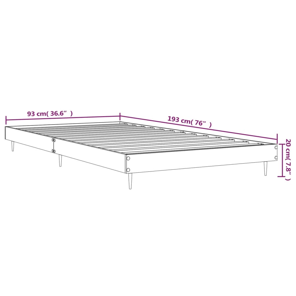 Okvir za krevet boja hrasta 90x190 cm od konstruiranog drva