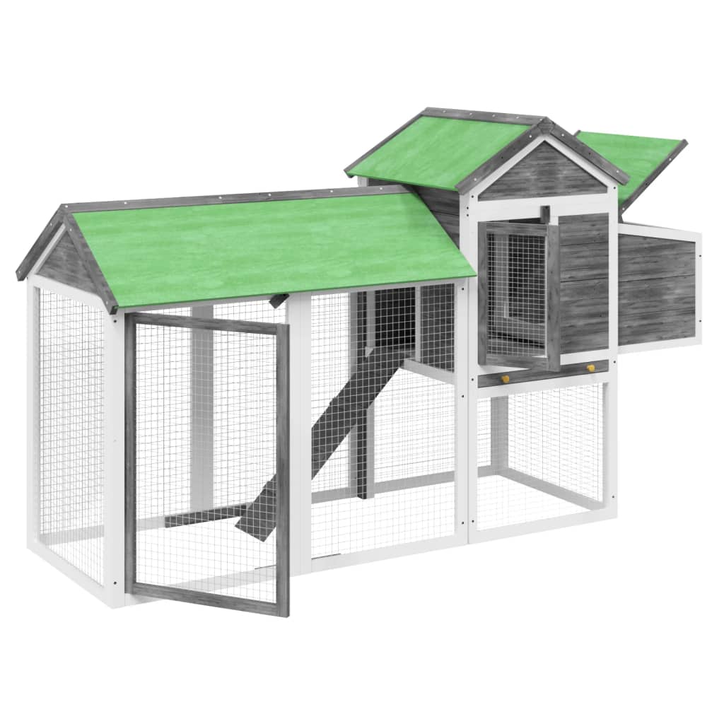 Kokošinjac sivi 193 x 65 x 117 cm od masivne borovine