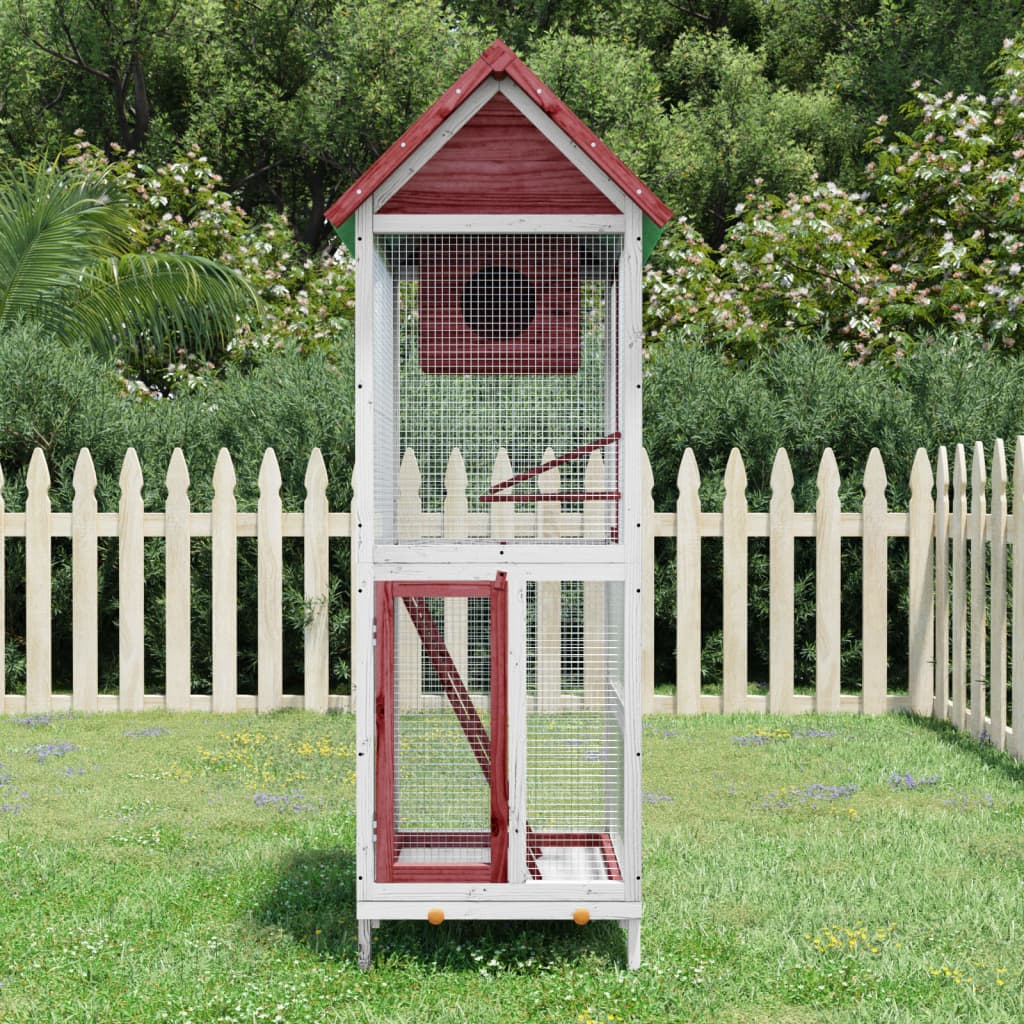 Kućica za ptice boja kave 60x58,5x160 cm od masivne borovine