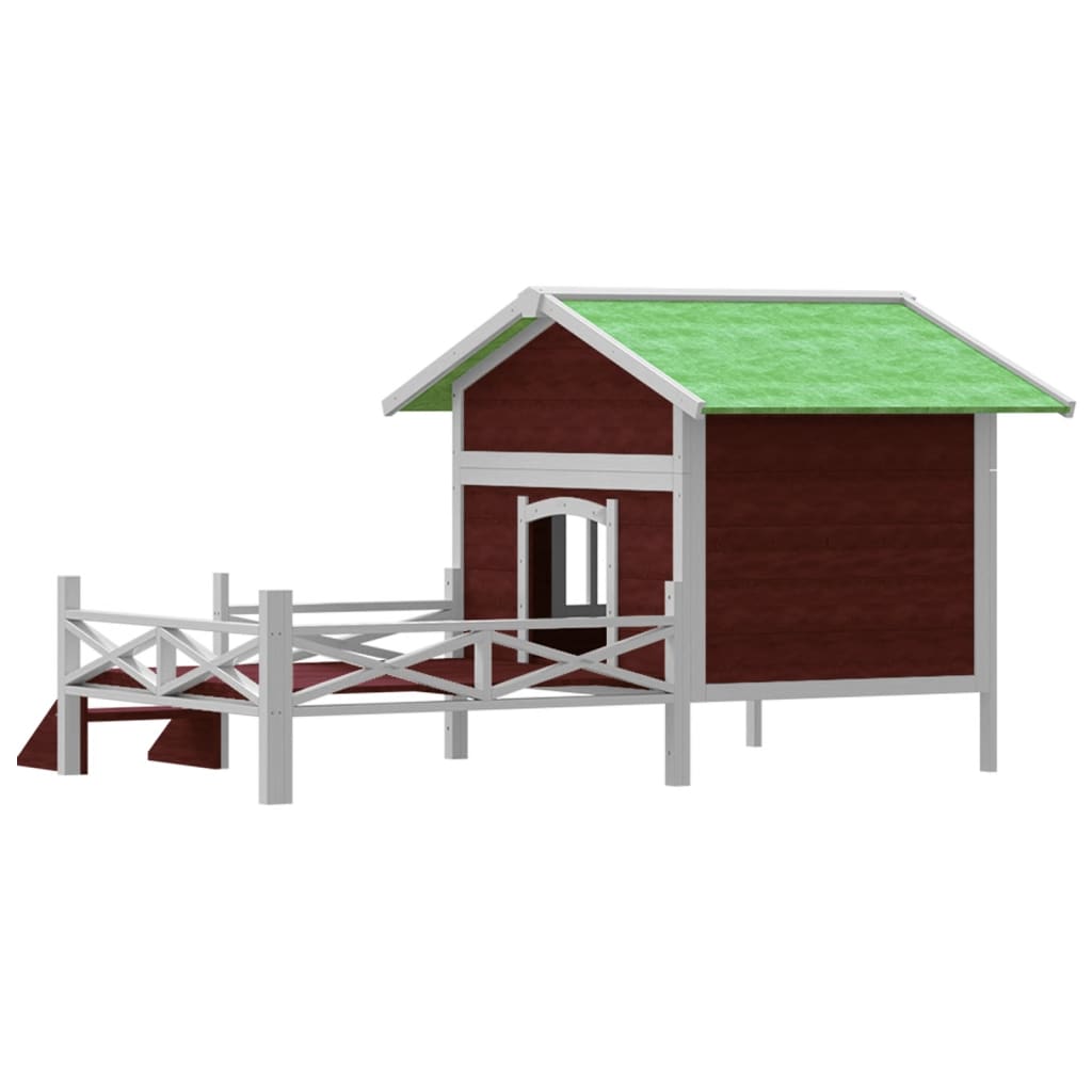 Kućica za pse boja kave 159 x 120 x 88,5 cm od masivne borovine
