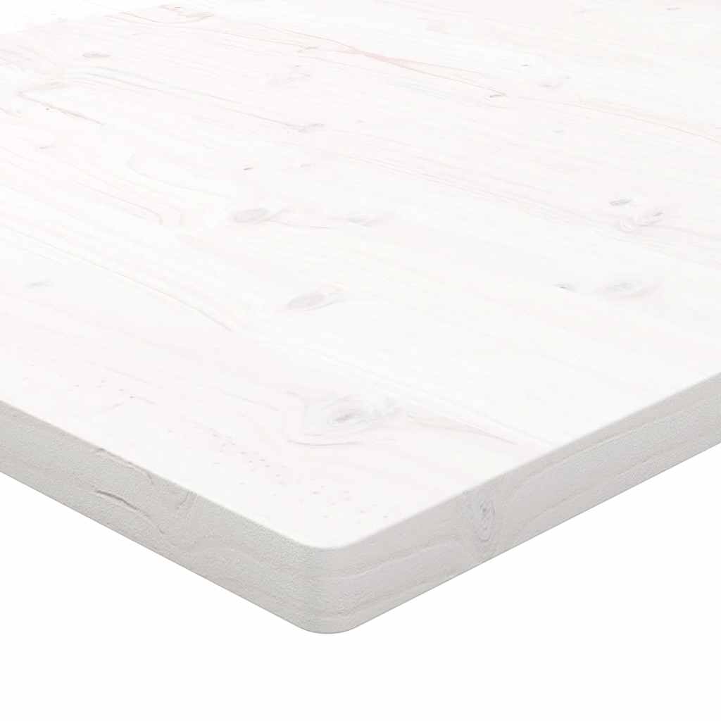 Ploča za stol bijela 80x40x2,5 cm masivna borovina pravokutna