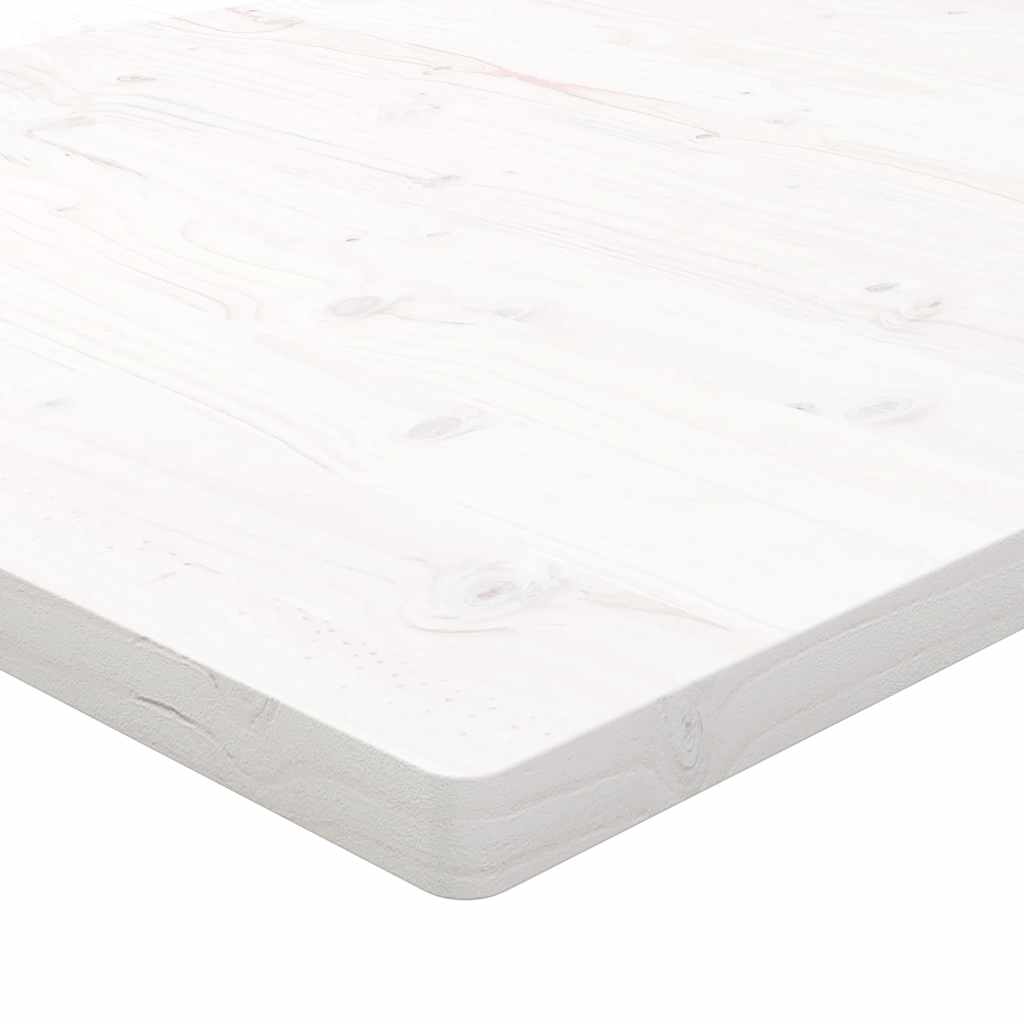 Ploča za stol bijela 100x50x2,5 cm masivna borovina pravokutna