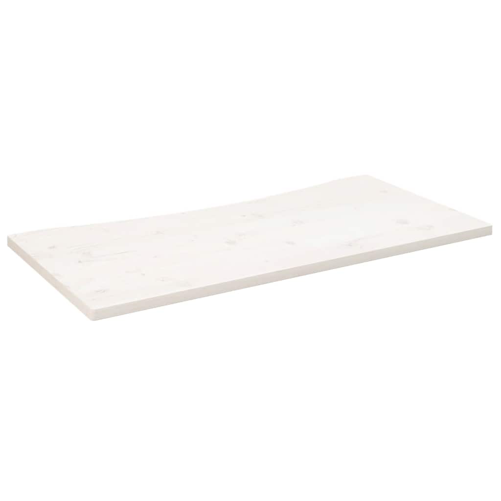 Ploča za radni stol bijela 100x60x2,5 cm od masivne borovine