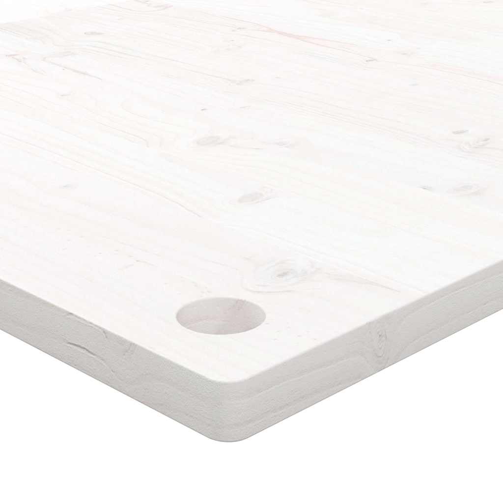 Ploča za radni stol bijela 100x50x2,5 cm od masivne borovine