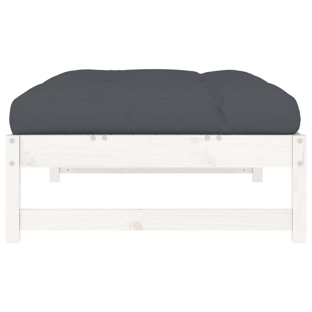 Vrtni tabure bijeli 120 x 80 cm od masivne borovine