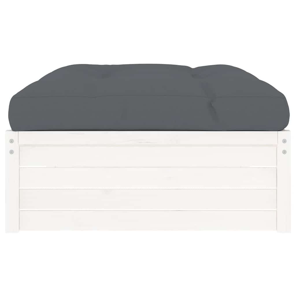 Vrtni tabure bijeli 120 x 80 cm od masivne borovine