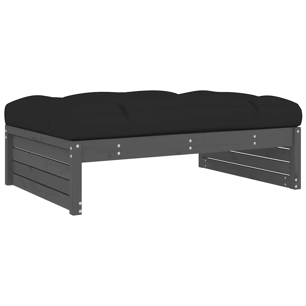 Vrtni tabure sivi 120 x 80 cm od masivne borovine
