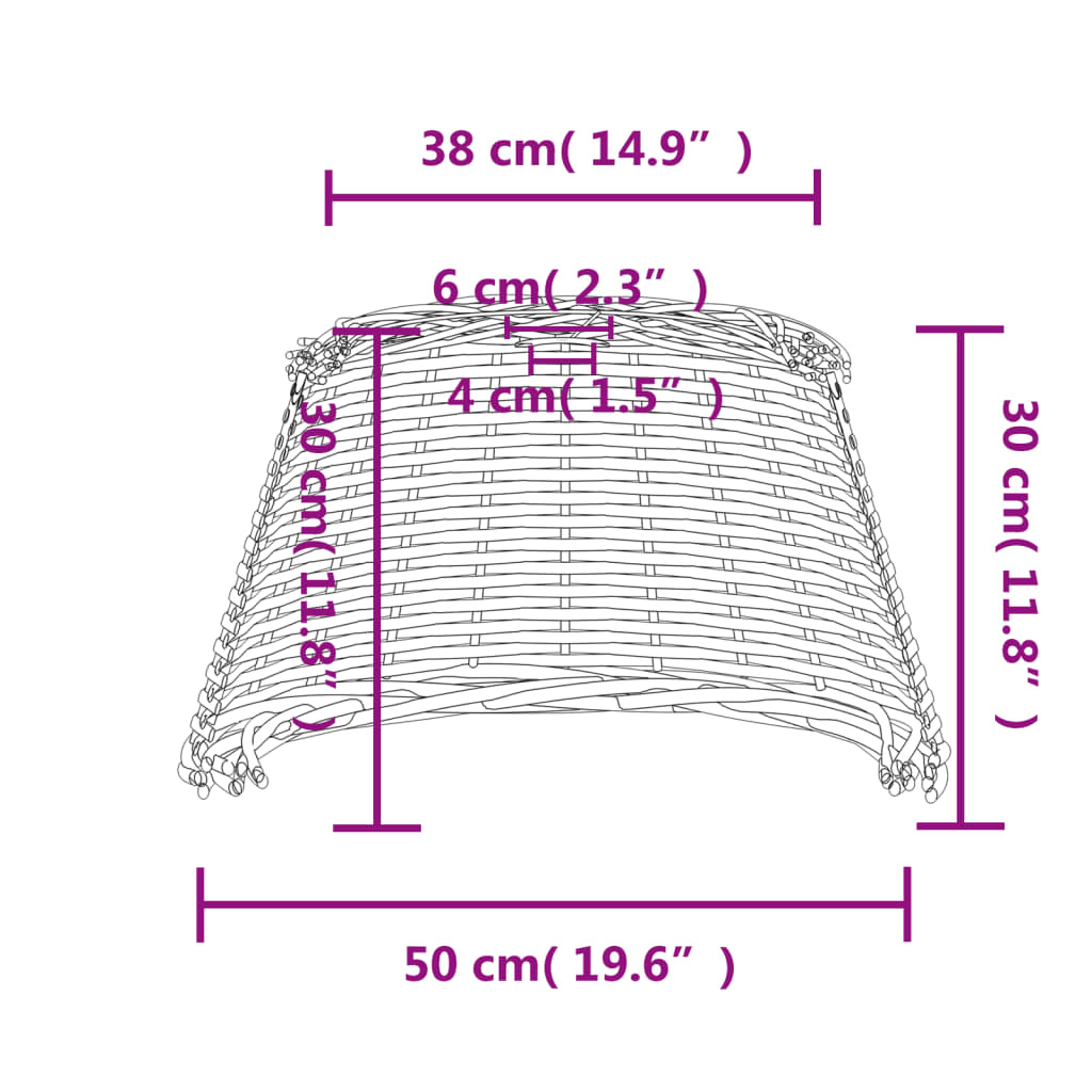 Sjenilo za stropnu svjetiljku bijelo Ø50x30 cm od pruća