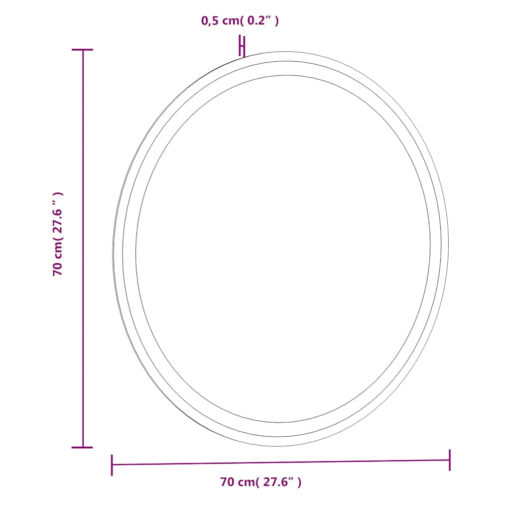 LED kupaonsko ogledalo 70 cm okruglo