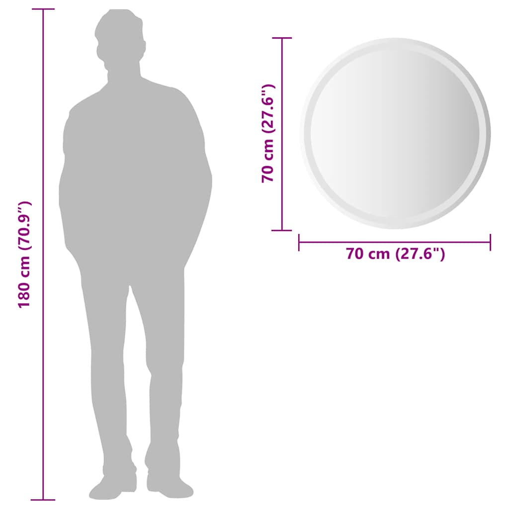 LED kupaonsko ogledalo 70 cm okruglo