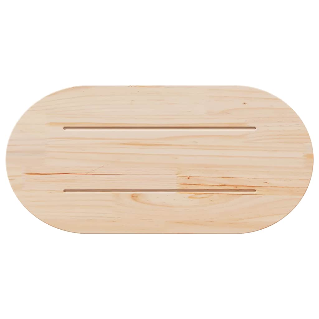 Ploča za stol bijela 60x30x2,5 cm od masivne borovine ovalna