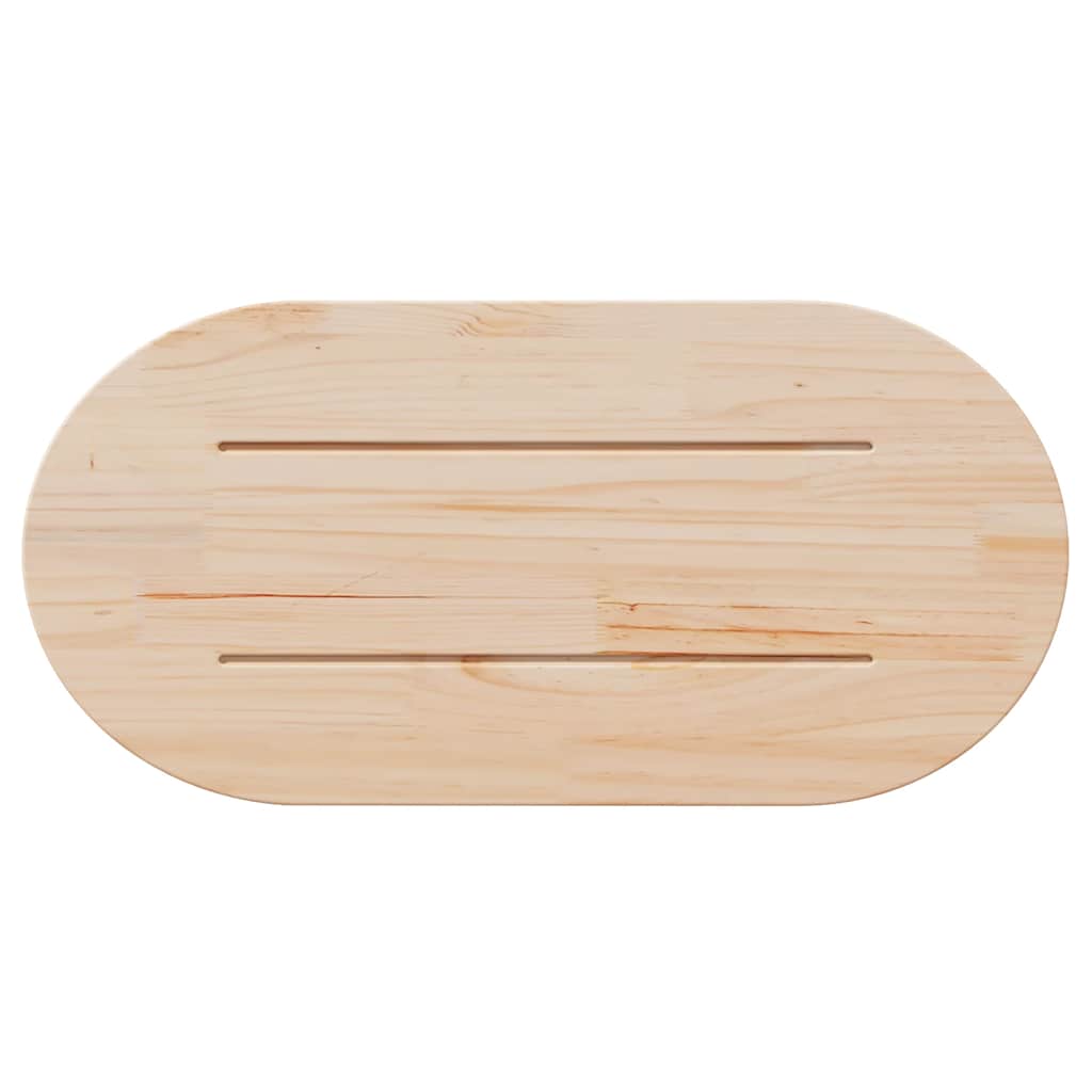 Ploča za stol bijela 90x45x2,5 cm od masivne borovine ovalna