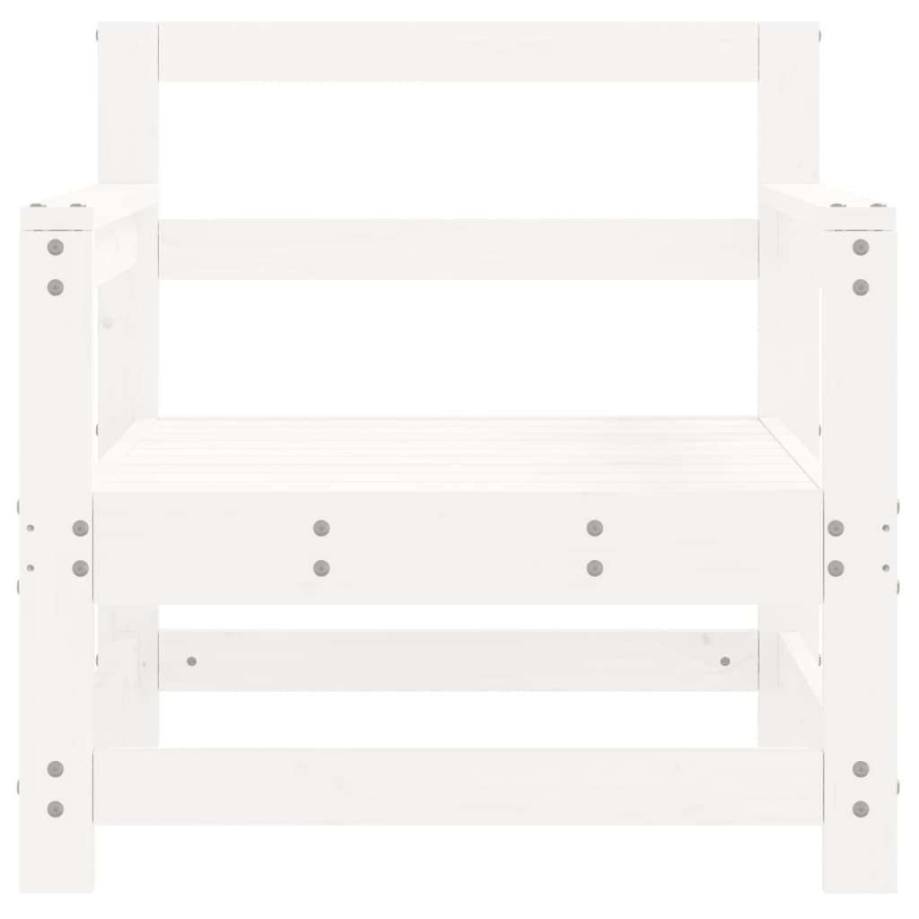 Vrtne stolice 2 kom bijele od masivne borovine