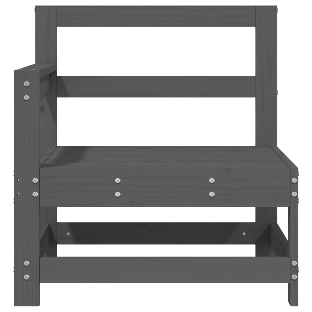 Kutna vrtna sofa siva od masivne borovine