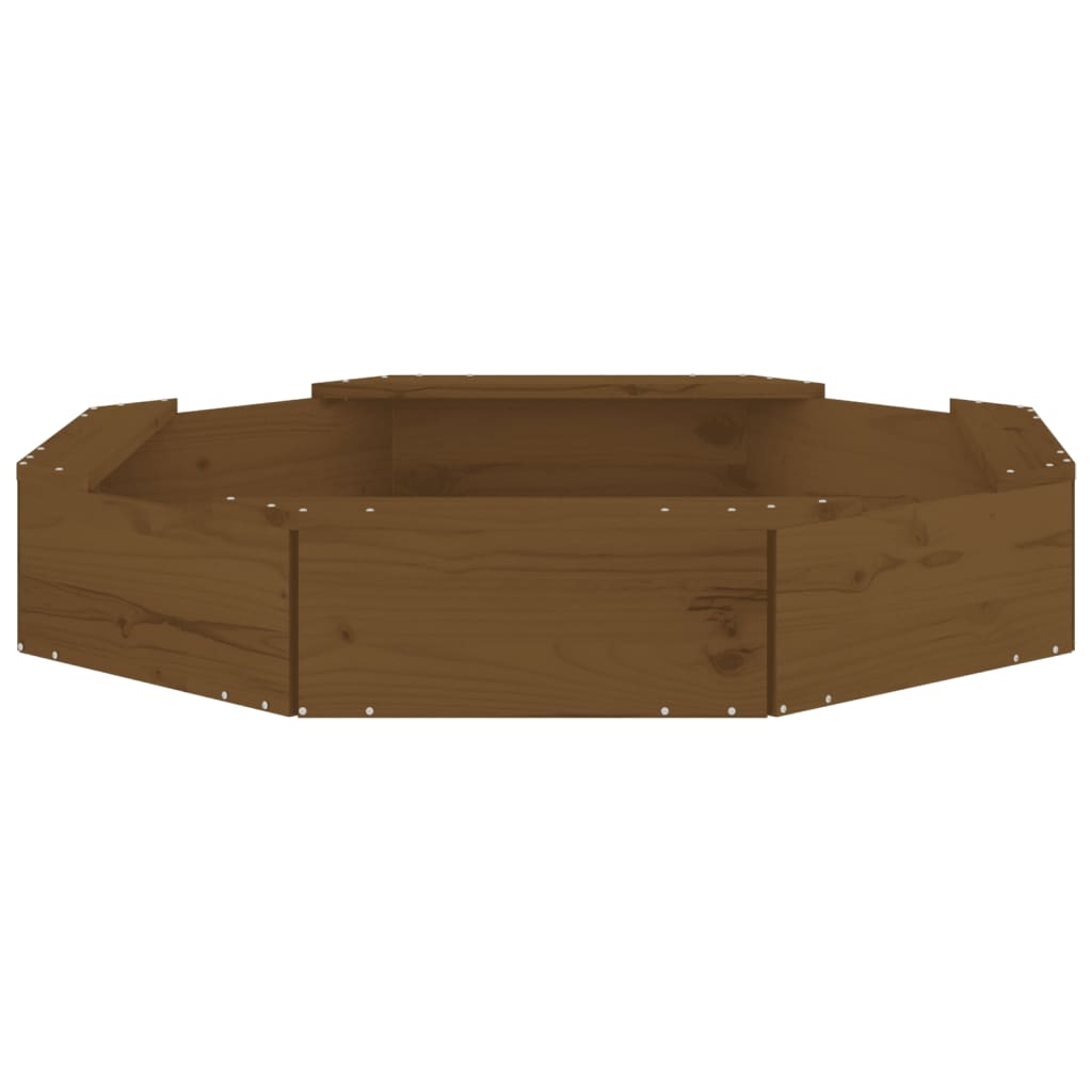 Pješčanik sa sjedalima smeđi boja meda osmerokutni od borovine