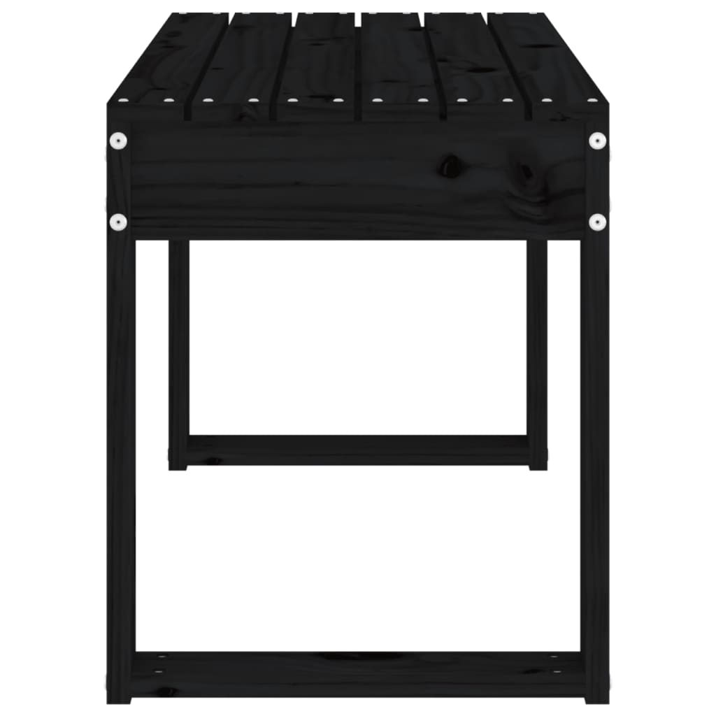 Vrtna klupa crna 80 x 38 x 45 cm od masivne borovine