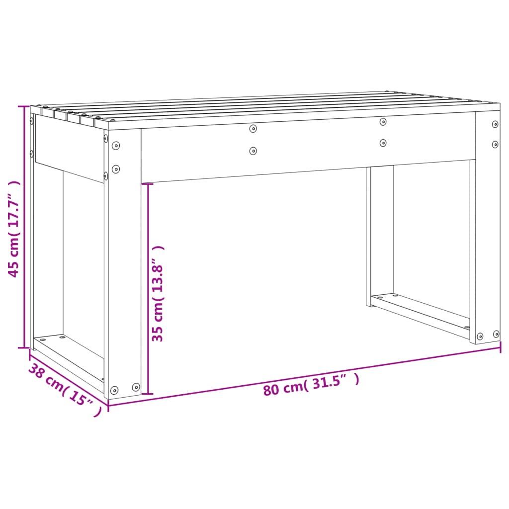 Vrtna klupa 80 x 38 x 45 cm od masivnog drva duglazije