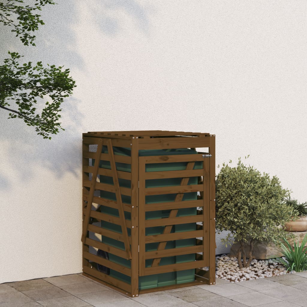 Spremište za kantu za smeće boja meda 84x90x128,5 cm borovina