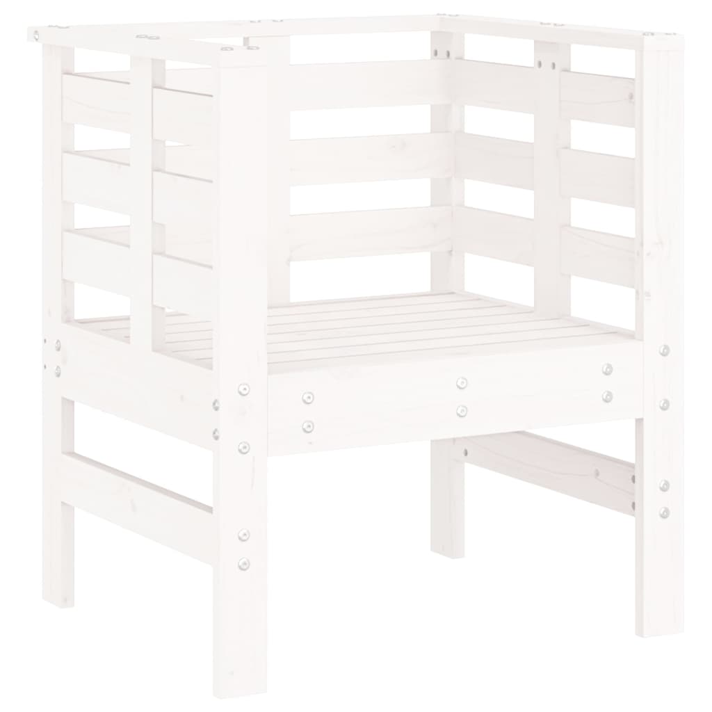 Vrtne stolice 2 kom bijele 61,5x53x71 cm od masivne borovine
