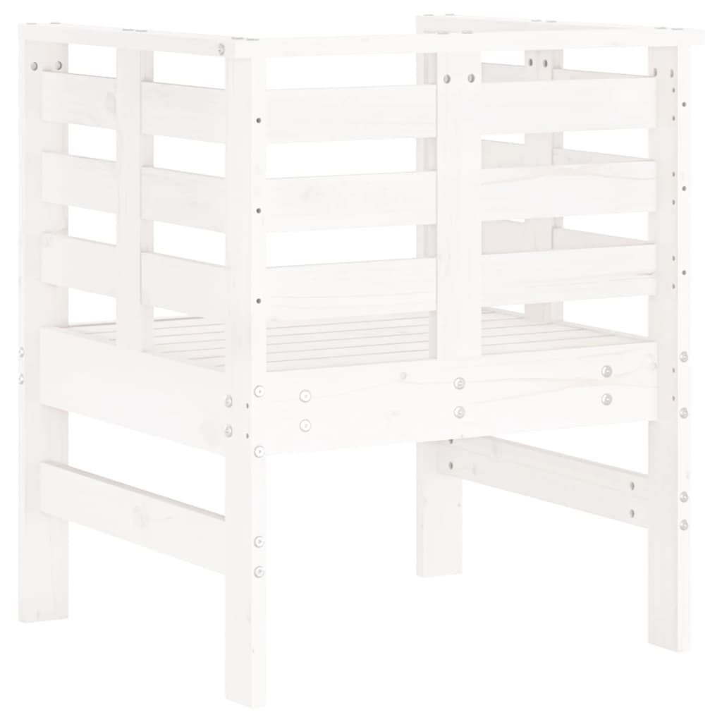 Vrtne stolice 2 kom bijele 61,5x53x71 cm od masivne borovine